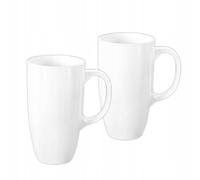 Wilmax - Tasses à thé et tasses à café - Lot de 2-630 ml - Tasse à café en porcelaine - Lot pour thé, café, cappuccino - porcelaine - Blanc