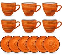 Wilmax Tasses & soucoupes Set de 6 pièces 300 ml Porcelaine WL-669336/AB6
