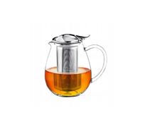 Wilmax - Théière en verre avec filtre - 800 ml - Théière - Théière pour thé en vrac - Entièrement transparente - Filtre amovible - Fonction verseuse - Lavable au lave-vaisselle - Idée cadeau