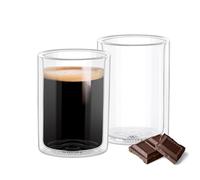 Wilmax - Verres thermiques - 400 ml - Lot de 2 - Verres à double paroi pour l'eau, le thé, le café, les cocktails - Verres à thé et à café - Verres pour boissons chaudes et froides - Verres à eau