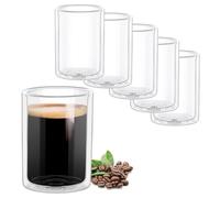 Wilmax - Verres thermiques - 400 ml - Lot de 6 - Verres à double paroi pour l'eau, le thé, le café, les cocktails - Verres à thé et à café - Verres pour boissons chaudes et froides - Verres à eau