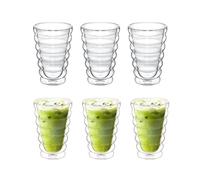 Wilmax - Verres thermiques Bubble - 250 ml - Lot de 6 - Verres à double paroi pour eau, thé, café - Verres pour boissons chaudes et froides - Verres à eau - Lavables au lave-vaisselle