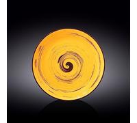 Wilmax WL-669414/A Assiette ronde en porcelaine, jaune, 25,5 cm de diamètre