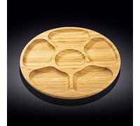 Wilmax WL-771228/A Plateau Rond divisé en Bambou Diamètre 38 cm