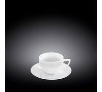 Wilmax WL-880107/AB Set de Tasses et soucoupes en Porcelaine Blanc Capacité 90 ML