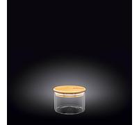 Wilmax WL-888501/A Boîte de conservation en verre borosilicate avec couvercle en bambou Capacité 400 ml