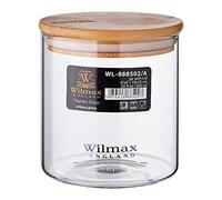Wilmax WL-888502/A Boîte de conservation en verre borosilicate avec couvercle en bambou Capacité 600 ml, Multicolore, Taille unique