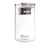 Wilmax WL-888515/A Boîte de Conservation Alimentaire Hermétique en Verre Borosilicate avec Couvercle en Acier Inoxydable, Capacité 1100 ml