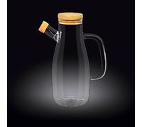 Wilmax WL-888957/A Bouteille d'huile en verre borosilicate avec couvercle en bambou Capacité 1000 ml