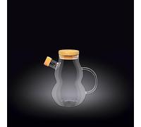 Wilmax WL-888961/A Bouteille d'huile en verre borosilicate avec couvercle en bambou Capacité 450 ml
