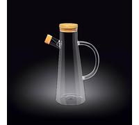 Wilmax WL-888964/A Bouteille d'huile en verre borosilicate avec couvercle en bambou Capacité 500 ml