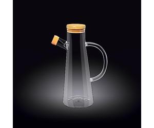 Wilmax WL-888964/A Bouteille d'huile en verre borosilicate avec couvercle en bambou Capacité 500 ml