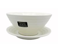 Wilmax WL-991146/AB Bol et Soucoupe en Porcelaine Blanc Capacité 545 ML Diamètre 15 cm