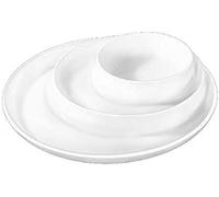 Wilmax WL-992691/A Plat divisé en porcelaine Blanc Diamètre 25,5 cm