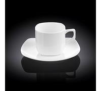 Wilmax WL-993003/AB Set de Tasses à thé et Soucoupe en Porcelaine Blanc Capacité 200 ML