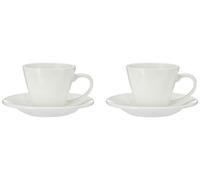 Wilmax WL-993004/2C Lot de 2 Tasses à thé et soucoupes en Porcelaine Blanc Capacité 180 ML