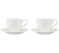 Wilmax WL-993009/2C Lot de 2 tasses à thé et soucoupes en porcelaine Blanc Capacité 220 ml