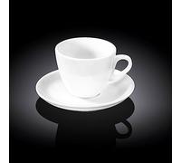Wilmax WL-993176/AB Set de Tasses à thé et Soucoupe en Porcelaine Blanc Capacité 300 ML