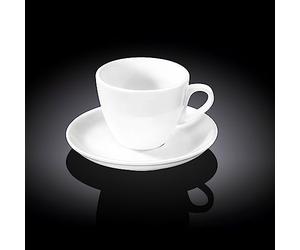 Wilmax WL-993176/AB Set de Tasses à thé et Soucoupe en Porcelaine Blanc Capacité 300 ML