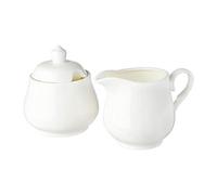 Wilmax WL-995024/2C Lot de 2 sucriers et pots à lait en porcelaine Blanc