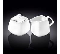 Wilmax WL-995028/2C Lot de 2 sucriers et Pots à Lait en Porcelaine Blanc