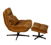 WILMINGTON - Fauteuil avec repose-pieds camel Vert