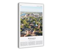 Wilmington Impression couleur de Wilmington - Véritable photo de voyage - Cadeau - Caroline du Nord, États-Unis - Art mural - Cadre 40,6 x 61 cm