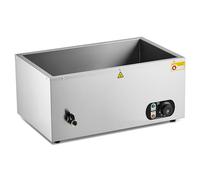 WILPREP Bain Marie Électrique Professionnel Bacs 1500W sans Bacs Thermostat Réchauffeur d'Aliments Commercial en Acier Inoxydable avec Robinet Chauffe-Plat Buffet 30-85°C Températures Ajustables