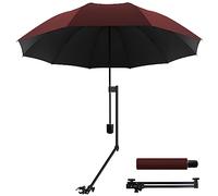WILRAY UPF 50+ Parapluie réglable, parasol de golf avec pince universelle réglable, pour chaises, sacs de golf, poussettes, fauteuils roulants, terrasse, parapluies portables, veux dire