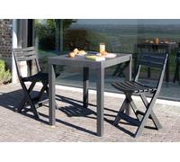 Wilsa Garden Salon de jardin 2 personnes en résine recyclée anthracite - Club - 600104