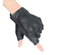 WILsem Gants de Moto en Cuir de chèvre pour Hommes, Demi-Doigt, Accessoires de Moto