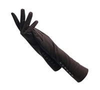 WILsem Gants d'hiver en daim pour femmes, bras en daim épais, noir, gris, beige, bleu foncé, marron clair, longs 35CM