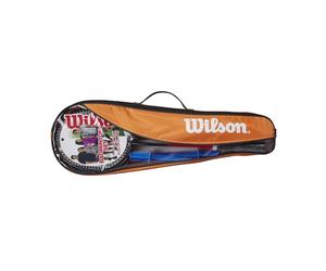 Wilson 4 Pièces Kit V2 Raquette de Badminton, Facile à Tenir et Très Léger, Offre Précision et Exactitude, Conçu pour Durer, Couleur: Rouge/Orange, Taille : 3