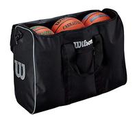 Wilson 6 Ball Travel Bag Sacs de Football Unisex-Adult, Black/Silver, One Size