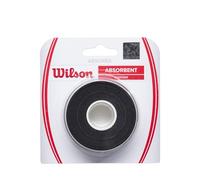 Wilson Overgrip Tennis AbsorbX – Ultra-absorbant, Adhérence exceptionnelle – Lot de 3, Noir