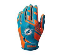 Wilson Gants de football AD NFL Stretch Fit – Ajustement sûr, Tissu respirant Vert/Orange