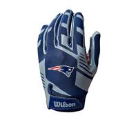 WILSON AD NFL Stretch Fit, Gants de Football, Ajustement Sûr et Tenue Sûre, Tissu Respirant, Performances Optimales, Équipe: New England Patriots, Couleur: Bleu/Rouge, Taille Adulte