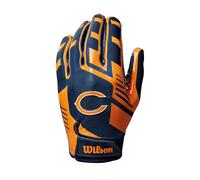 Wilson Gants de football AD NFL Stretch Fit – Respirant – Chicago Bears Bleu/Orange Adulte