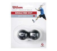 Wilson Balle de squash Staff WRT617700 – 2 pièces Rouge/Noir – Taille unique