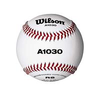 Wilson Ballon de Baseball, Ballon A1030, Blanc avec coutures rouges, Pour adolescents et adultes, Cuir, WTA1030B