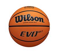 Wilson Ballon de Basket-Ball EVO NXT FIBA GAME BALL, Cuir mélangé, Basket-ball en intérieur, #6, Orange