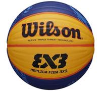WILSON Ballon de Basket-Ball FIBA 3X3 Replica Ball 2020 WT, Taille : 6, Caoutchouc, pour Intérieur et Extérieur, Jaune/Bleu, WTB1033XB2020