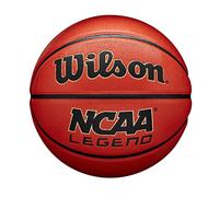 Wilson Ballon de basket NCAA Legend Cuir mélangé Intérieur/Extérieur Orange/Noir Taille unique