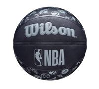 Wilson Ballon de Basket, NBA ALL TEAM, Pour Terrains extérieurs, caoutchouc, Taille : 7, Noir