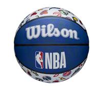 Wilson Ballon de Basket, NBA ALL TEAM, Pour Terrains extérieurs, caoutchouc, Taille : 7, Rouge/blanc/bleu
