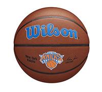 Wilson Ballon de Basket TEAM ALLIANCE, NEW YORK KNICKS, intérieur/extérieur, cuir mixte taille : 7