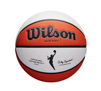 Wilson Ballon de Basket, WNBA OFFICIAL GAME BALL, pour jeu en salle, Cuir, Taille : 6, Brun/Blanc