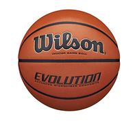 WILSON, Ballon de Basketball, Evolution, Orange, pour Adultes, Simili Cuir, Intérieur, Taille : 7, WTB0516XBEMEA