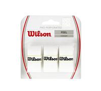 WILSON Bande de Maintien Pro Overgrip Perforated, Unisexe, Blanc, 3 Pièces, WRZ4005WH