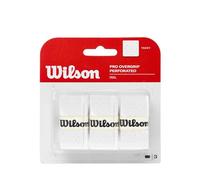WILSON Bande de Maintien Pro Overgrip Perforated, Unisexe, Blanc, 3 Pièces, WRZ4005WH